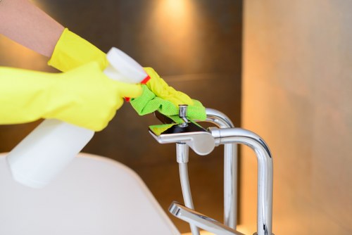 Professional commercial cleaning in a Belgravia office lobby